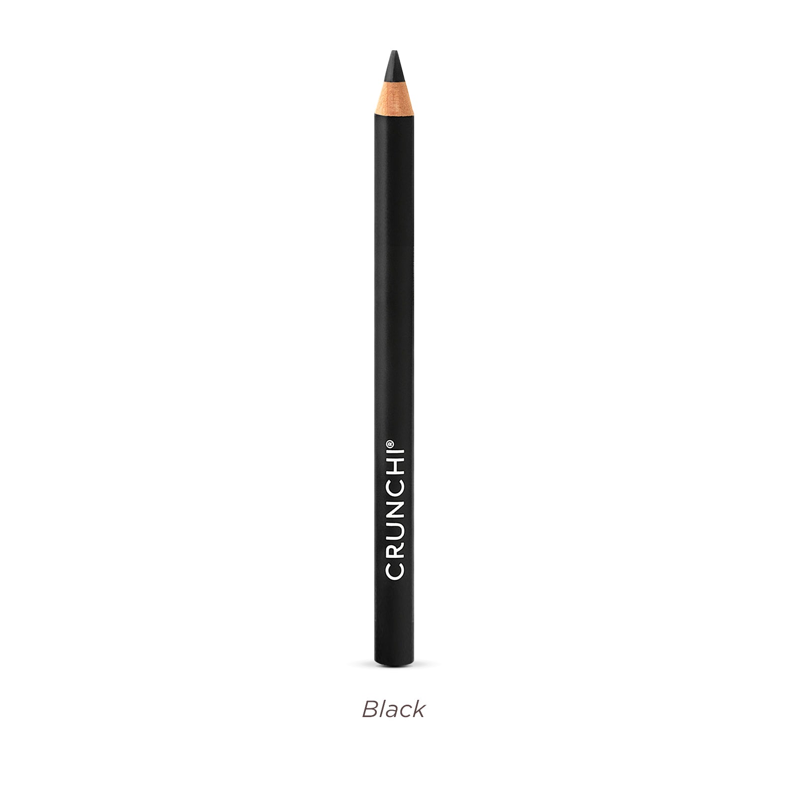 Black eyeliner pencil with 'CRUNCHI' branding on a white background